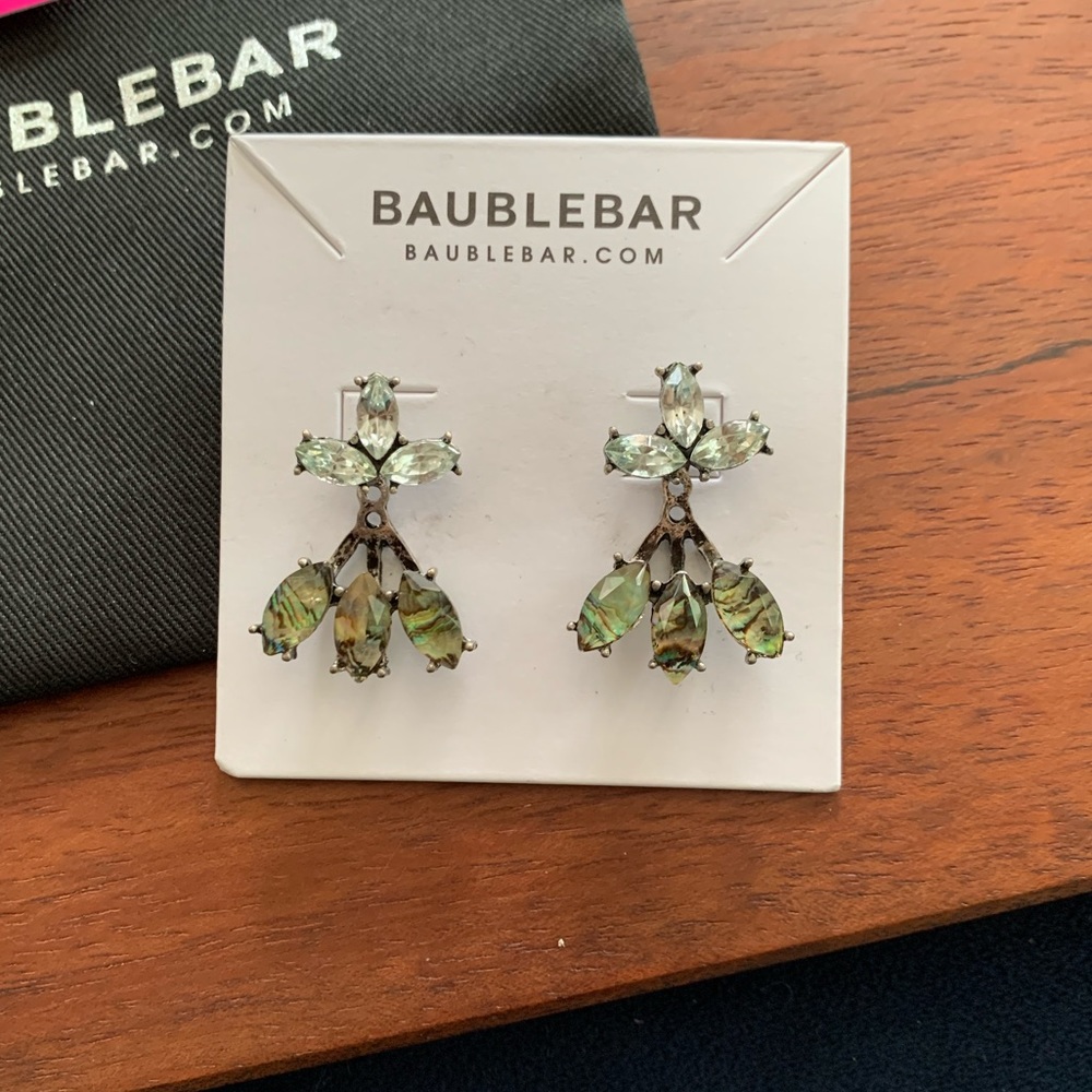 BaubleBar Antique Silver & Juniper Earrings